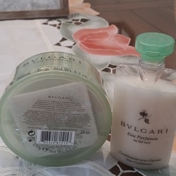 Bulgari Eau Parfumée au Thé Vert Soap Sealed. Free Conditioner, Vintage - Picture 4 of 4